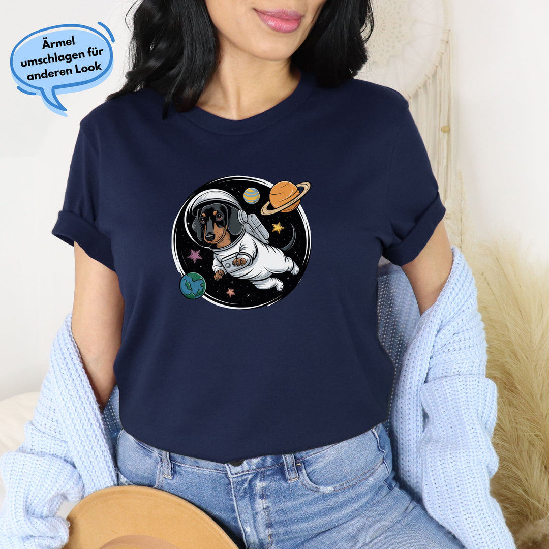 Dackelshirts Space Dackel (Kurzhaar) - Bio Unisex T-Shirt French Navy / XS