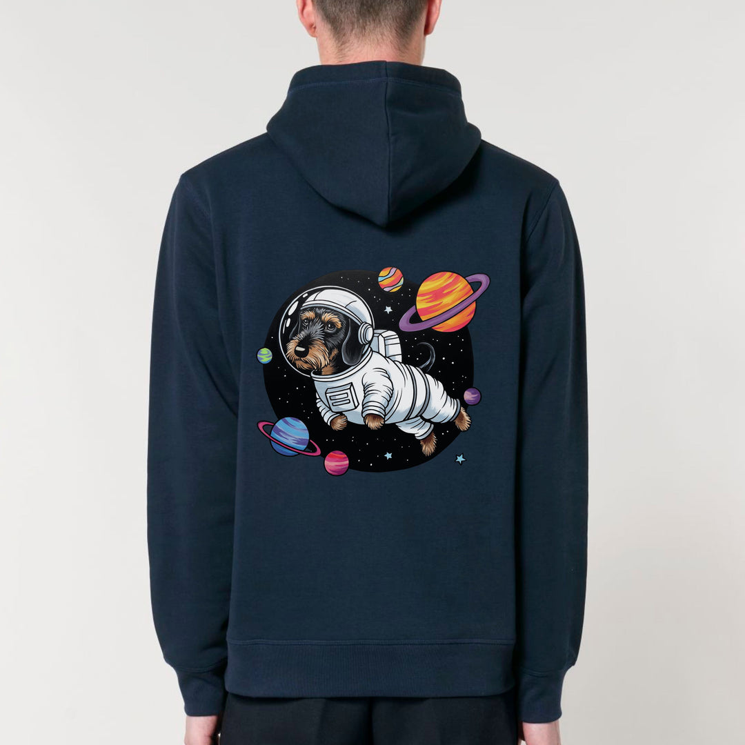 Space Dackel (Rauhaar) - Bio Unisex Hoodie