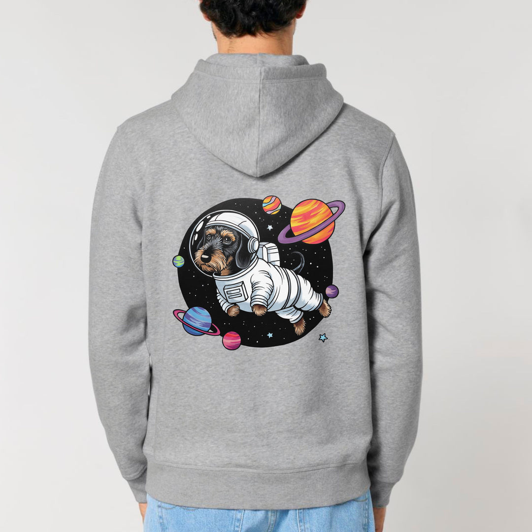 Space Dackel (Rauhaar) - Bio Unisex Hoodie