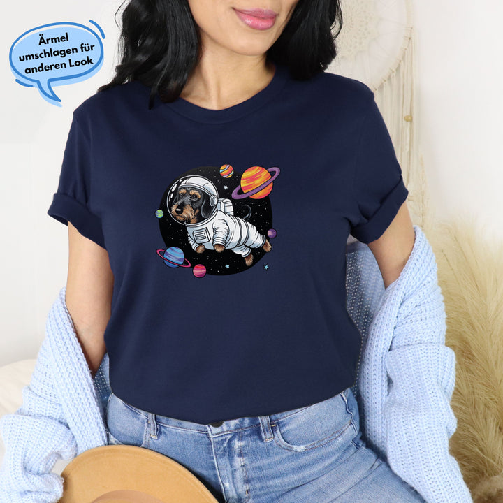 Space Dackel (Rauhaar) - Bio Unisex T-Shirt