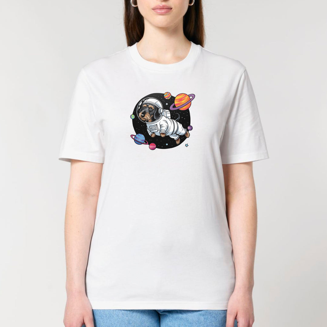 Space Dackel (Rauhaar) - Bio Unisex T-Shirt