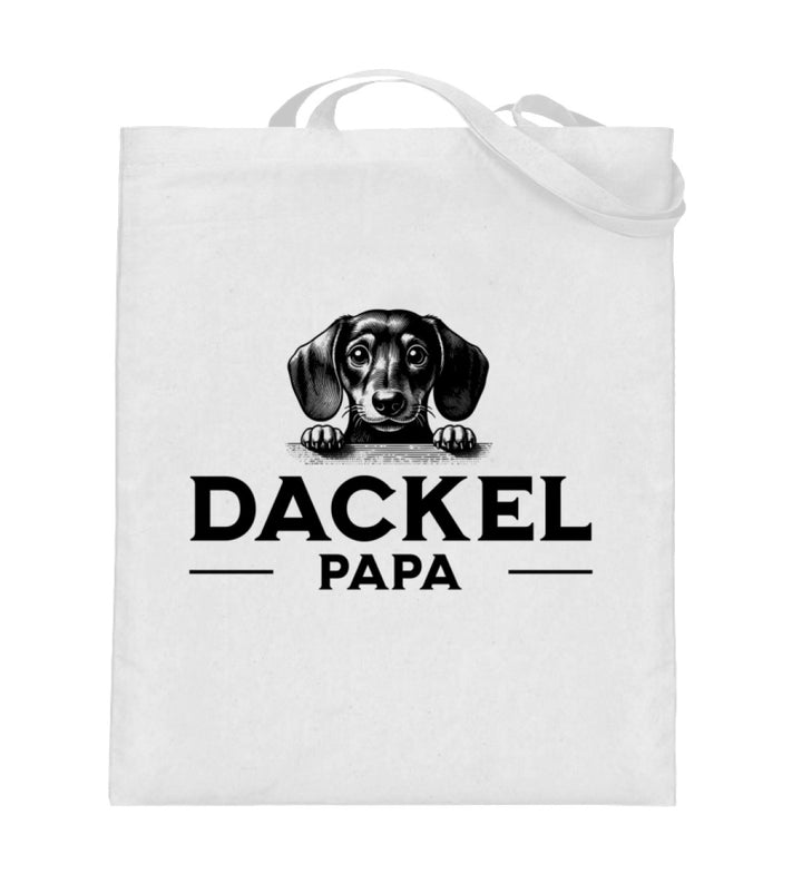 Dackelshirts Dackelpapa 3 (Kurzhaar) - Jutebeutel White / 38cm-42cm