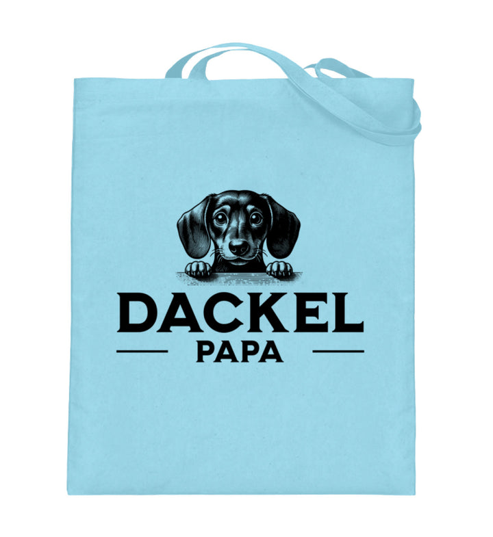 Dackelshirts Dackelpapa 3 (Kurzhaar) - Jutebeutel Light Blue / 38cm-42cm