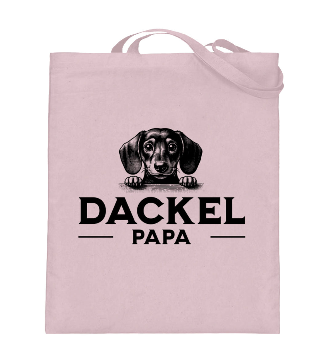 Dackelshirts Dackelpapa 3 (Kurzhaar) - Jutebeutel Helles Rosa / 38cm-42cm