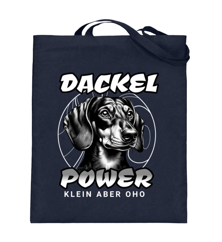 Dackelshirts Dackelpower (Kurzhaar) - Jutebeutel Deep Blue / 38cm-42cm