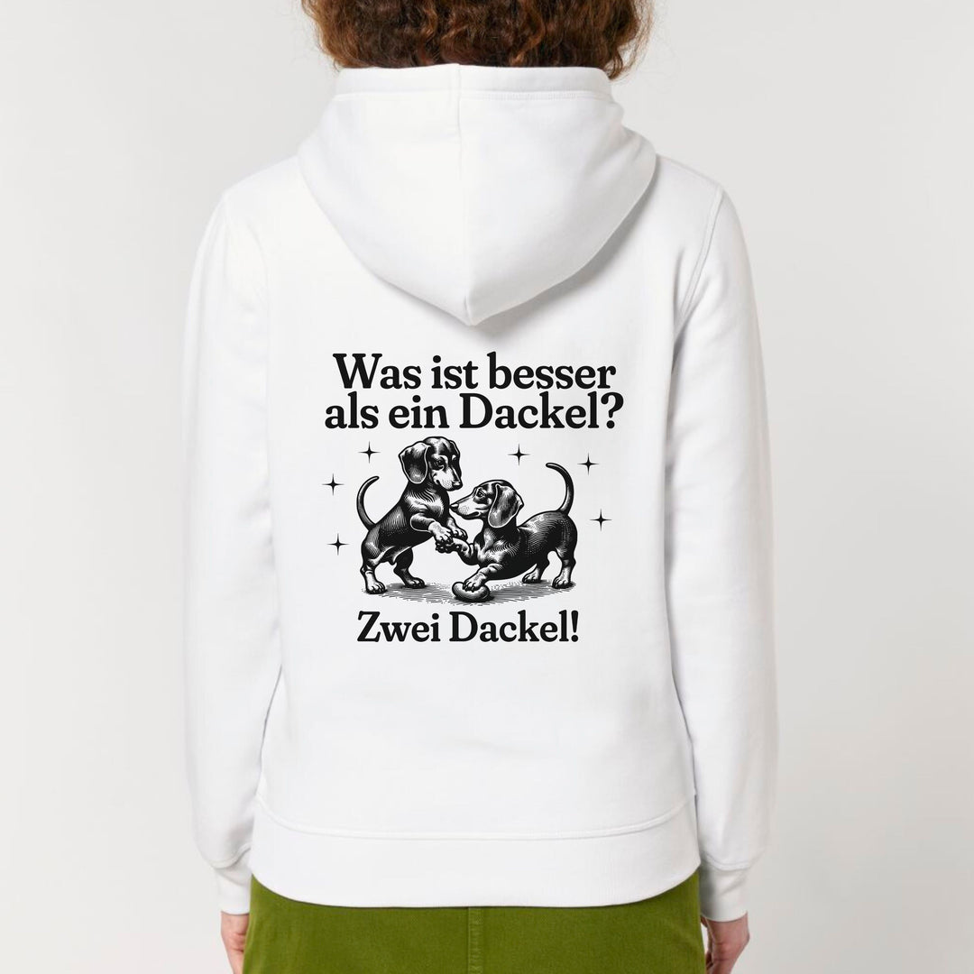 Dackelshirts Zwei Dackel (Kurzhaar) - Bio Unisex Hoodie White / XS