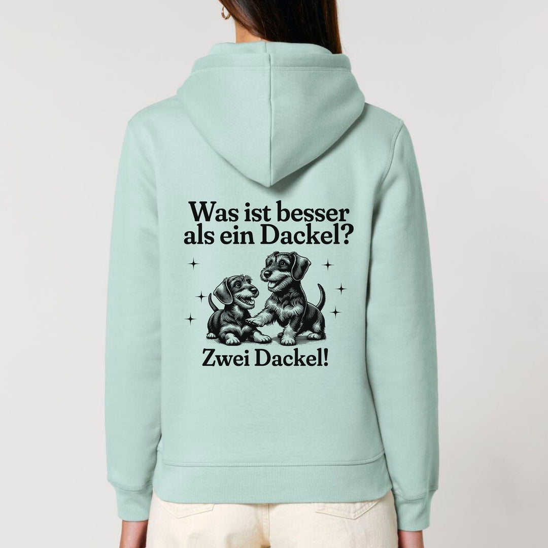 Zwei Dackel (Rauhaar) - Bio Unisex Hoodie