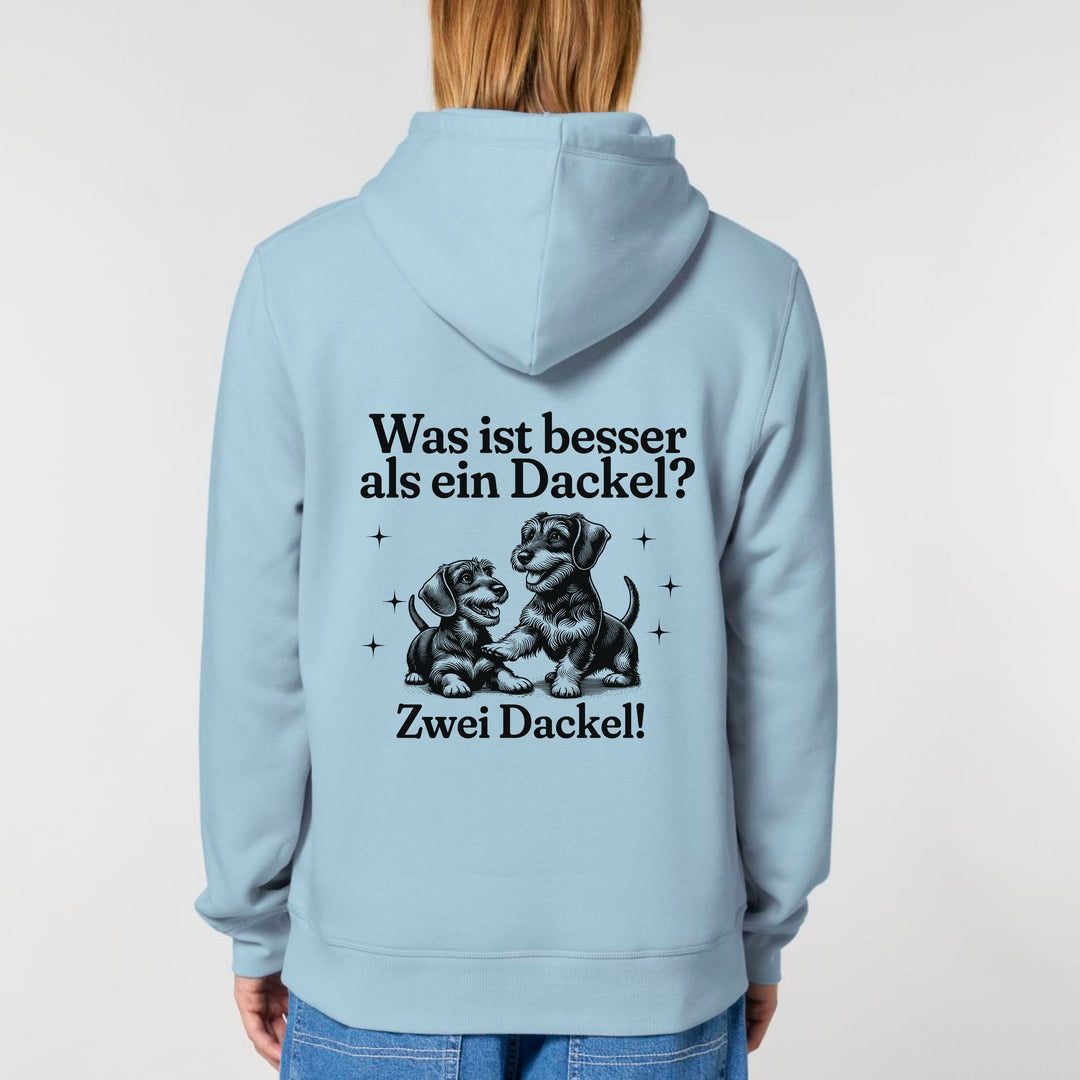 Zwei Dackel (Rauhaar) - Bio Unisex Hoodie