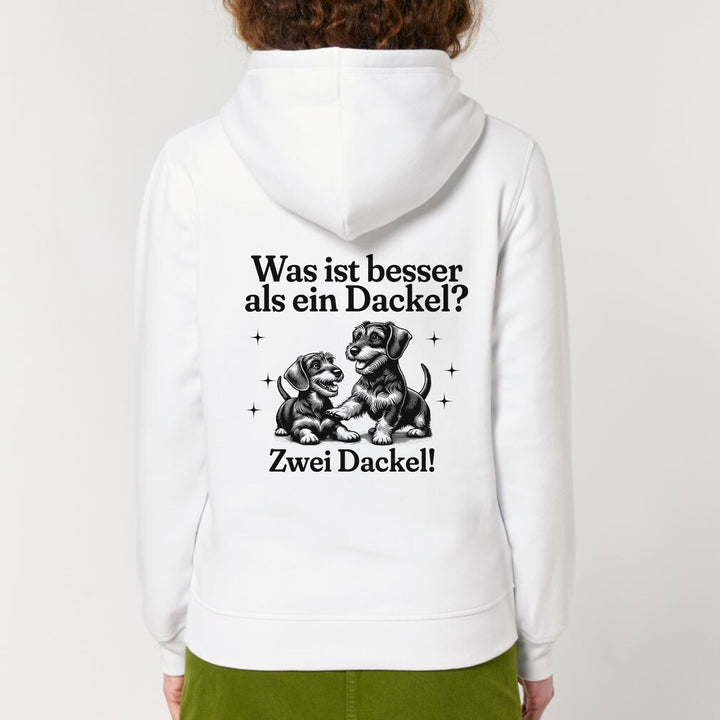 Zwei Dackel (Rauhaar) - Bio Unisex Hoodie